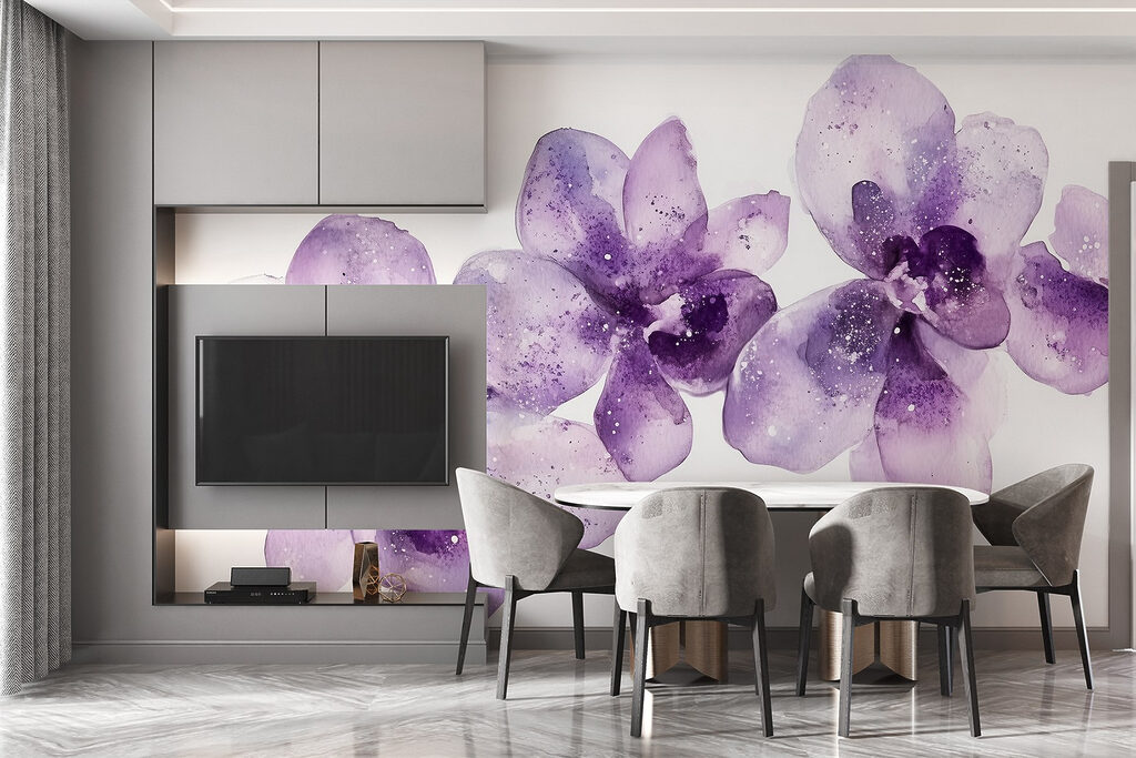 Orchideák akvarellben — lakásbelső 3