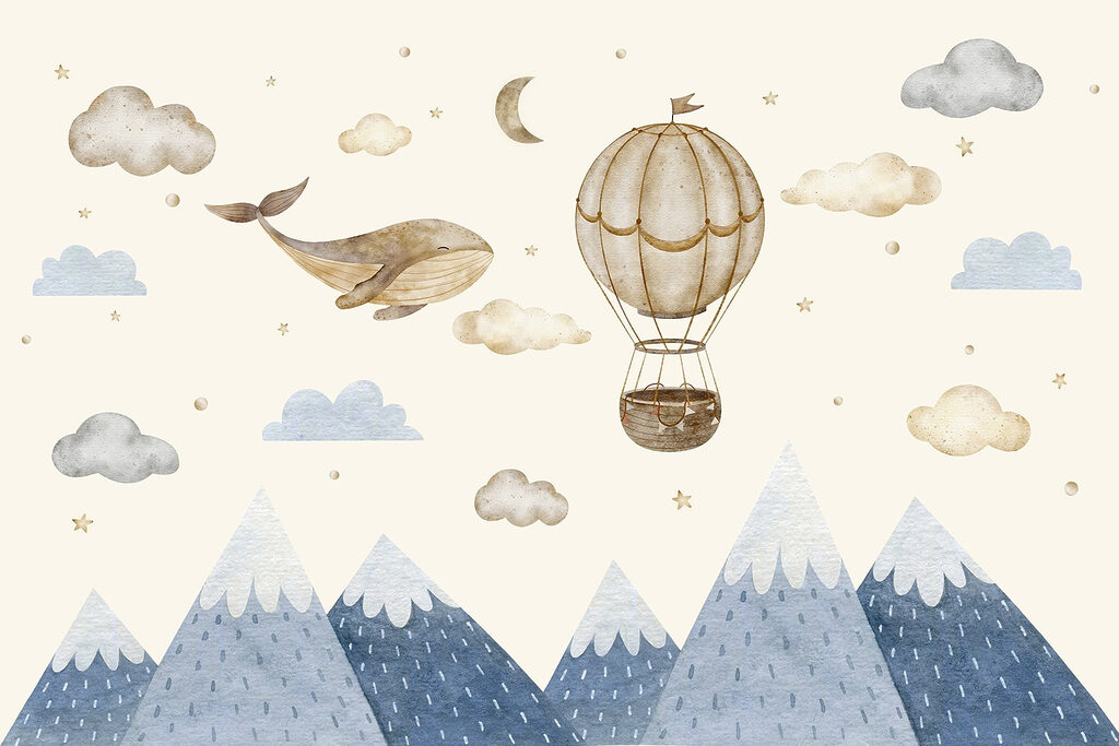 Bálna és hőlégballon — teljes motívum