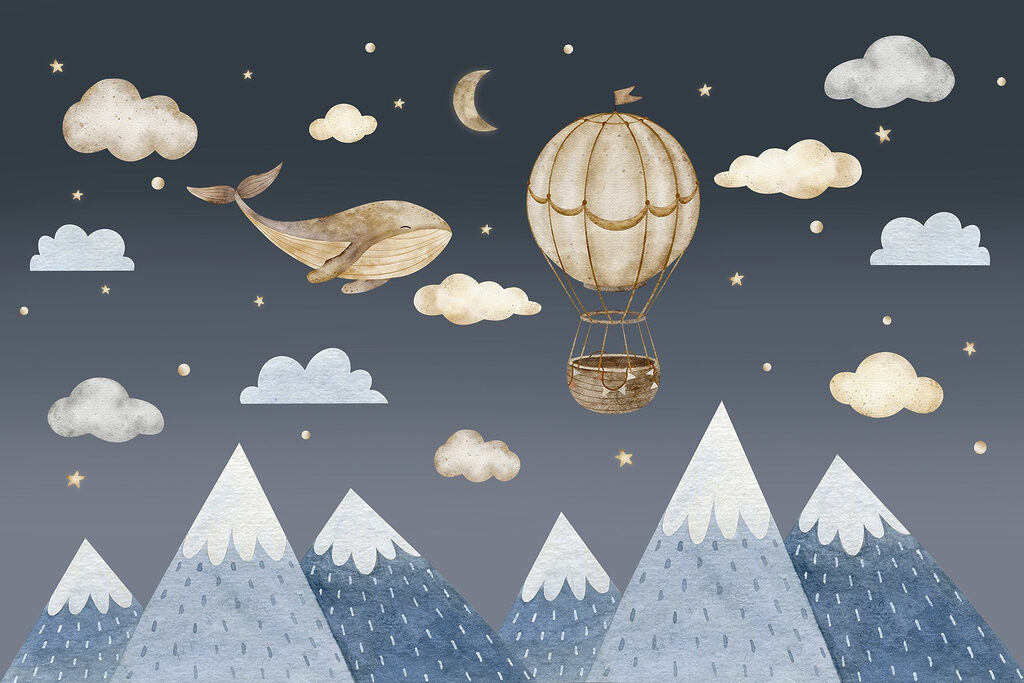 Bálna és hőlégballon — teljes motívum