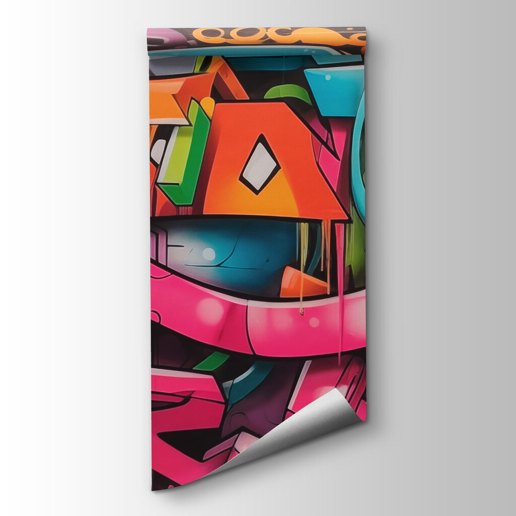 Színes graffiti fejhallgatóval — termékábrázolás