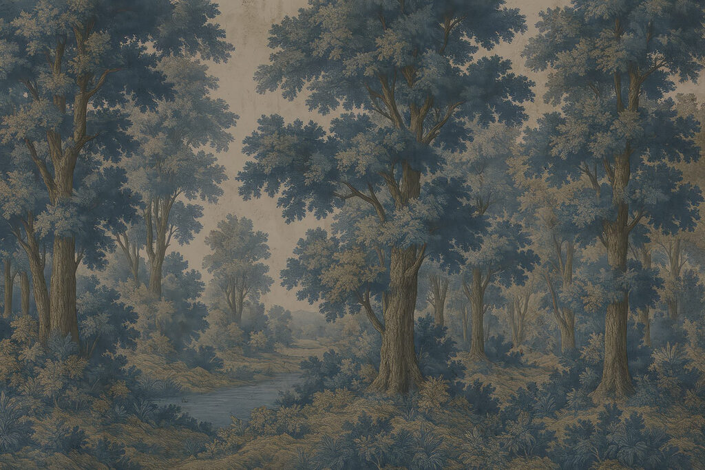 Ösvény lombos erdőben — teljes motívum