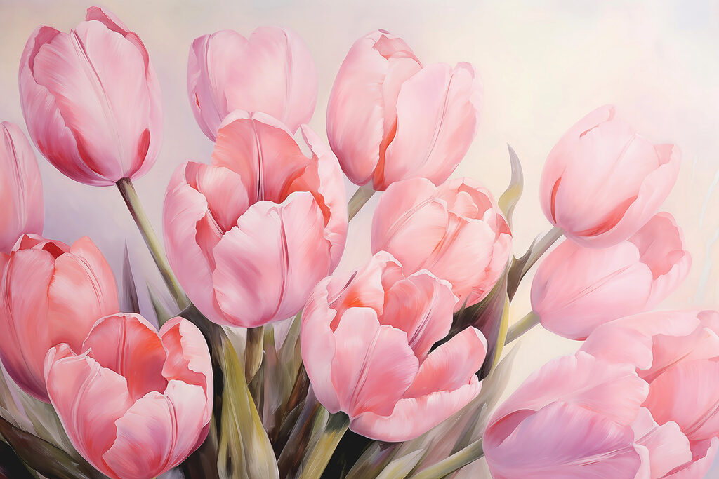 Sűrű rózsaszín tulipánok — teljes motívum