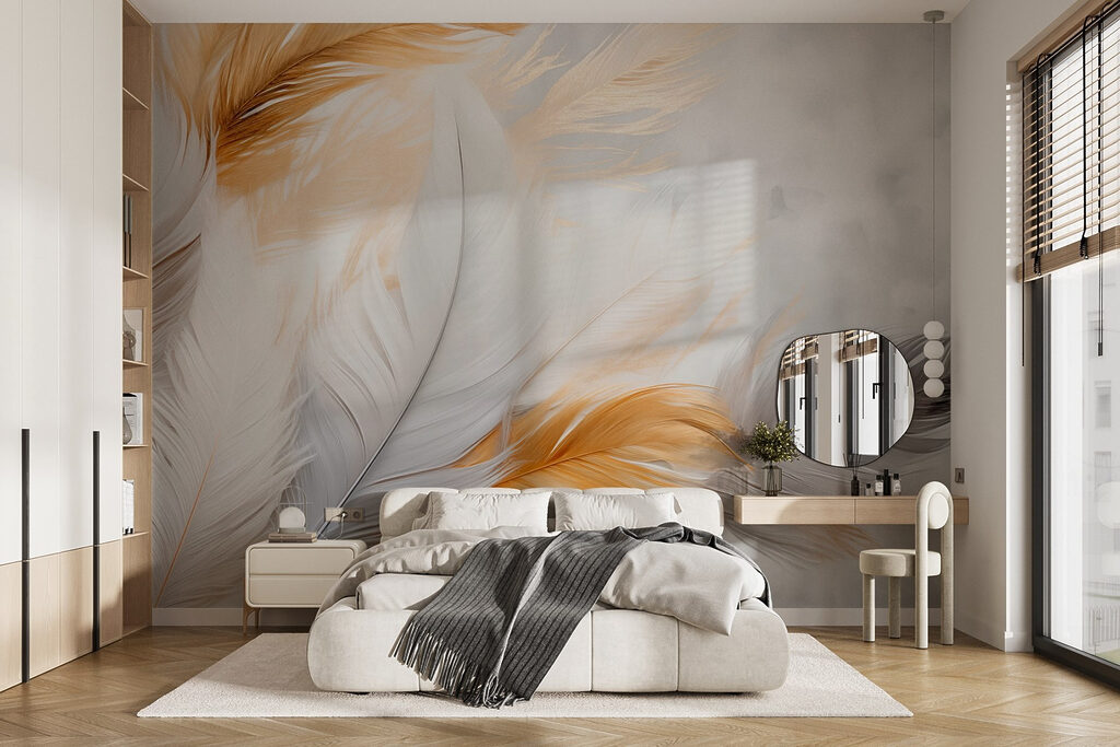Fehér és arany tollak — lakásbelső 1