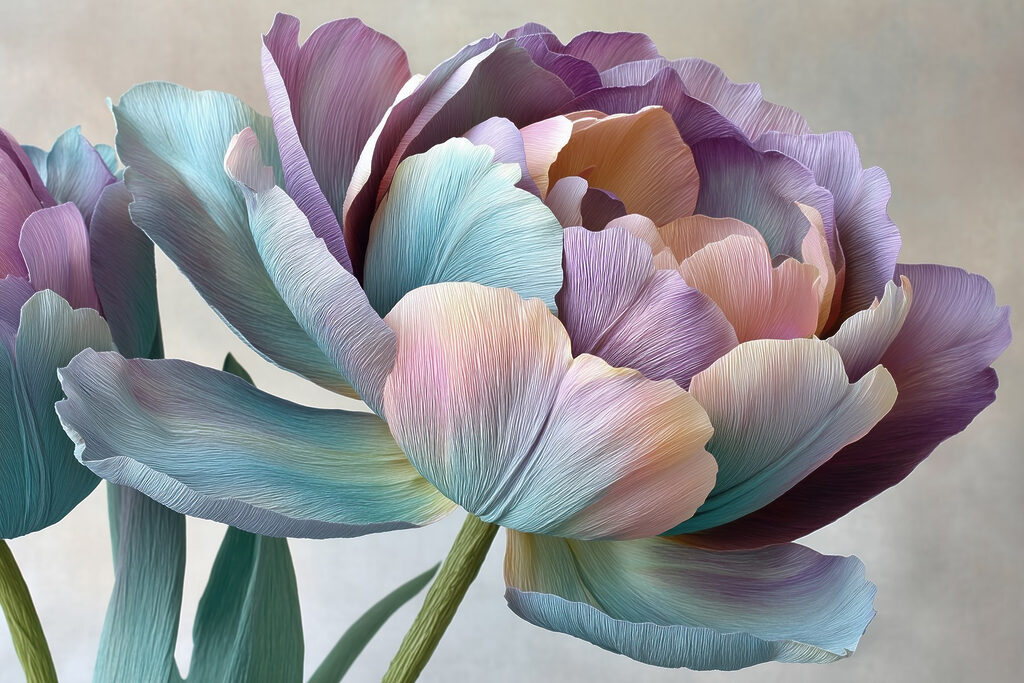 Szivárványszínű tulipán — teljes motívum